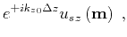 $\displaystyle e^{+ i {k_z}_0 \Delta z}{{u}_s}_z \left ({\bf m}\right)\;,$