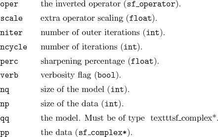 \begin{desclist}{\tt }{\quad}[\tt ncycle]
\setlength \itemsep{0pt}
\item[oper...
...exttt{sf\_complex*}.
\item[pp] the data (\texttt{sf\_complex*}).
\end{desclist}