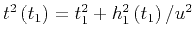 $t^2\left(t_1\right)=t_1^2+h_1^2\left(t_1\right)/u^2$