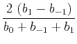 $\displaystyle \frac{2\,\left( b_1 - b_{-1} \right) }
{b_0 + b_{-1} +b_1}$