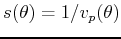 $ s(\theta)=1/v_p(\theta)$