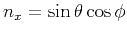 $n_{x} = \sin\theta \cos\phi$