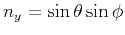 $n_{y}= \sin\theta \sin\phi$