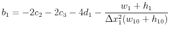 $ \displaystyle b_1=-2c_2-2c_3-4d_1-\frac{w_1+h_1}{\Delta x_1^2(w_{10}+h_{10})}$