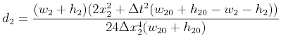 $ \displaystyle d_2=\frac{(w_2+h_2)(2x_2^2+\Delta t^2(w_{20}+h_{20}-w_2-h_2))}{24\Delta x_2^4(w_{20}+h_{20})}$