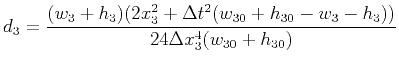 $ \displaystyle d_3=\frac{(w_3+h_3)(2x_3^2+\Delta t^2(w_{30}+h_{30}-w_3-h_3))}{24\Delta x_3^4(w_{30}+h_{30})}$