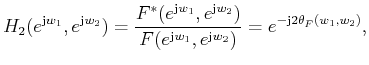 $\displaystyle H_2(e^{\mathrm jw_1},e^{\mathrm jw_2}) =\frac{ F^*(e^{\mathrm jw_...
...2}) }{ F(e^{\mathrm jw_1},e^{\mathrm jw_2}) }=e^{-\mathrm j2\theta_F(w_1,w_2)},$