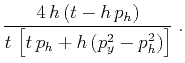 $\displaystyle \frac{4\,h\,(t-h\,p_h)}{t\,\left[t\,p_h + h\,(p_y^2-p_h^2)\right]}\;.$