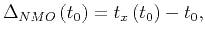$\displaystyle \Delta_{NMO} \left( t_0 \right) = t_x \left( t_0 \right) - t_0,$