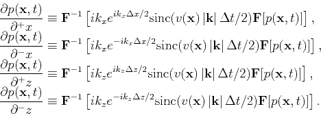 \begin{displaymath}\begin{array}{l} \displaystyle \frac{\partial p(\mathbf{x},t)...
...rt\Delta t/2)\mathbf{F}[p(\mathbf{x},t)]\right]. \\ \end{array}\end{displaymath}