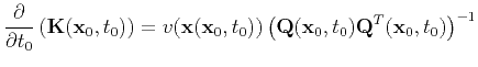 $\displaystyle \frac{\partial}{\partial t_0} \left(\tensor{K}(\mathbf{x}_0,t_0)\...
...))\left(\mathbf{Q}(\mathbf{x}_0,t_0) \mathbf{Q}^T(\mathbf{x}_0,t_0)\right)^{-1}$